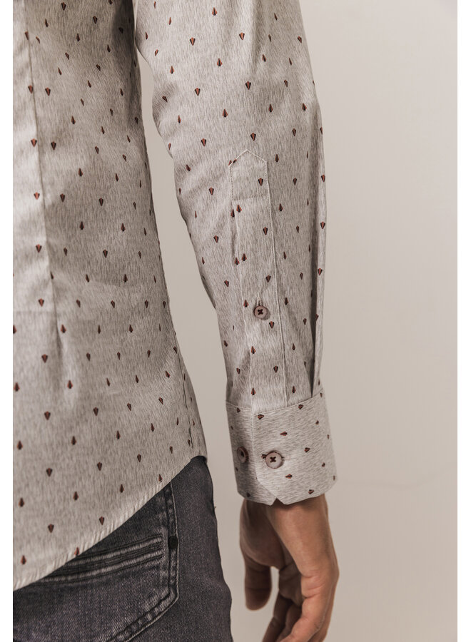 State of Art overhemd lange mouw print wit