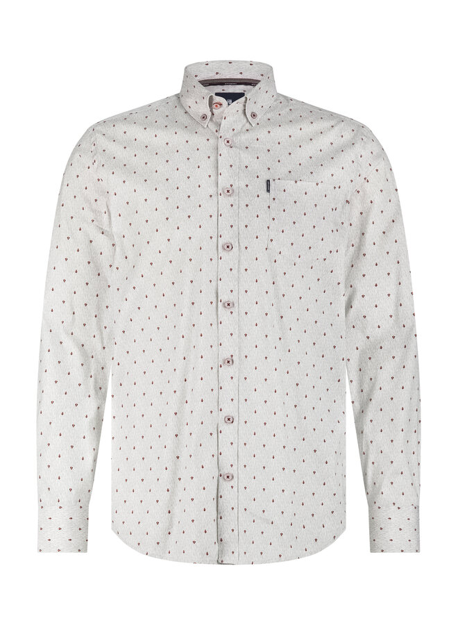 State of Art overhemd lange mouw print wit