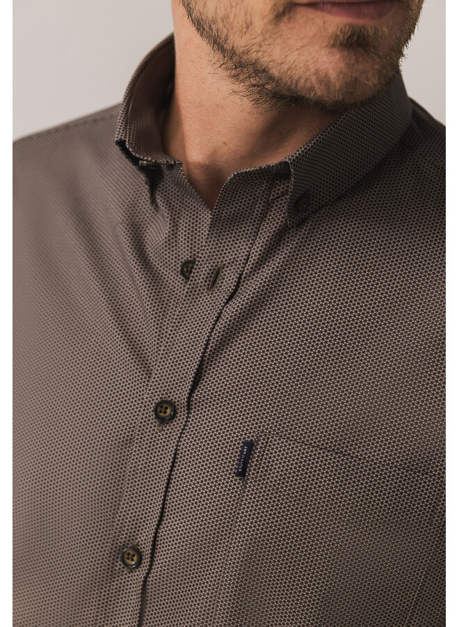 State of Art overhemd all-over print bruin