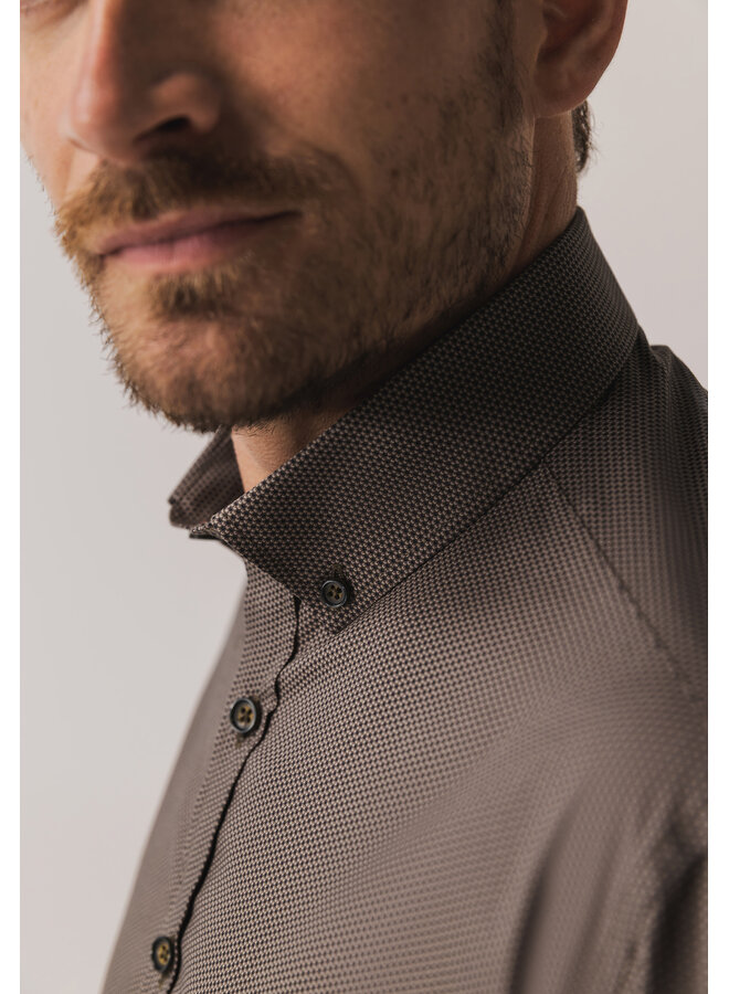 State of Art overhemd all-over print bruin