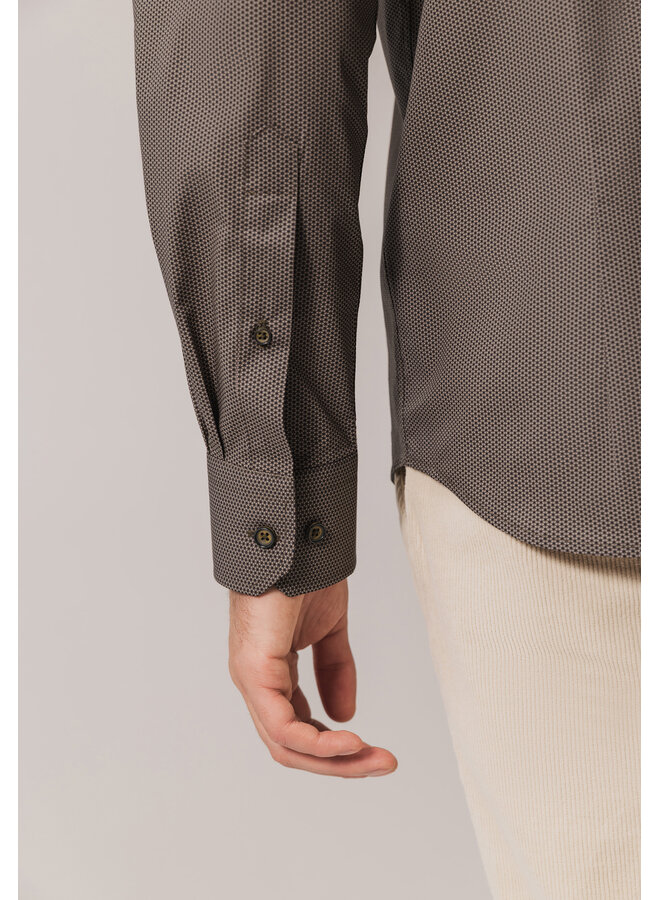 State of Art overhemd all-over print bruin