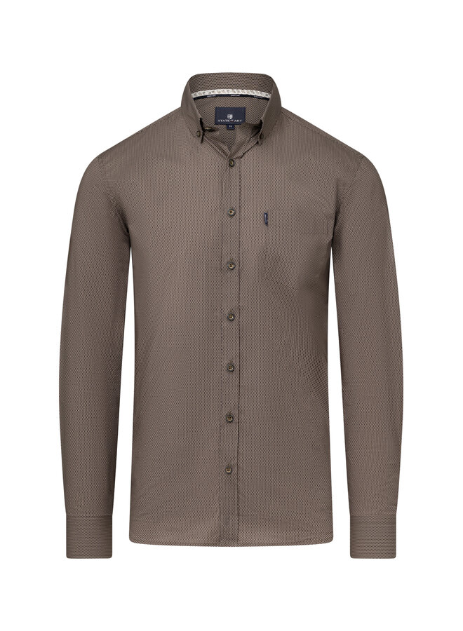 State of Art overhemd all-over print bruin