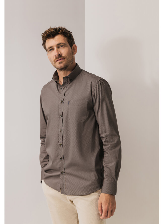 State of Art overhemd all-over print bruin