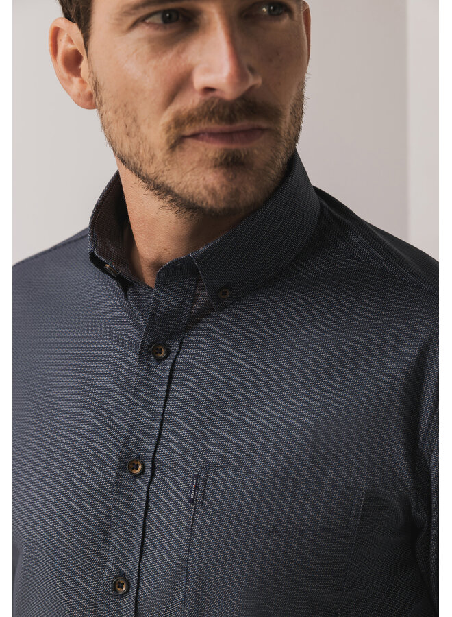 State of Art overhemd all-over print blauw