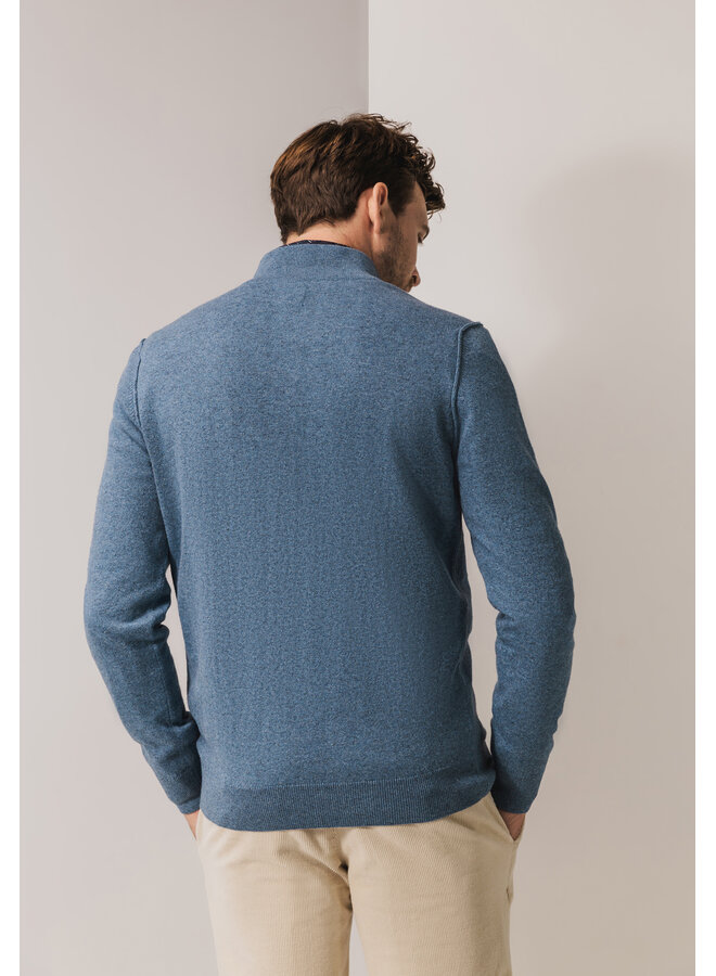 State of Art pullover half zip wol jeansblauw