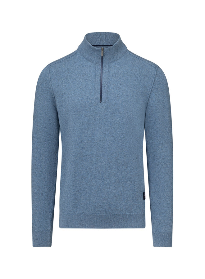 State of Art pullover half zip wol jeansblauw