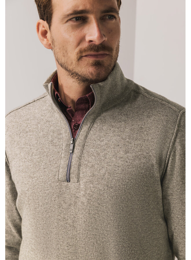 State of Art pullover half zip wol beige
