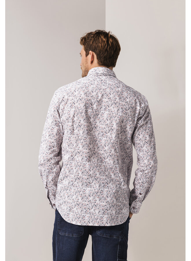 State of Art overhemd all-over print burgundy