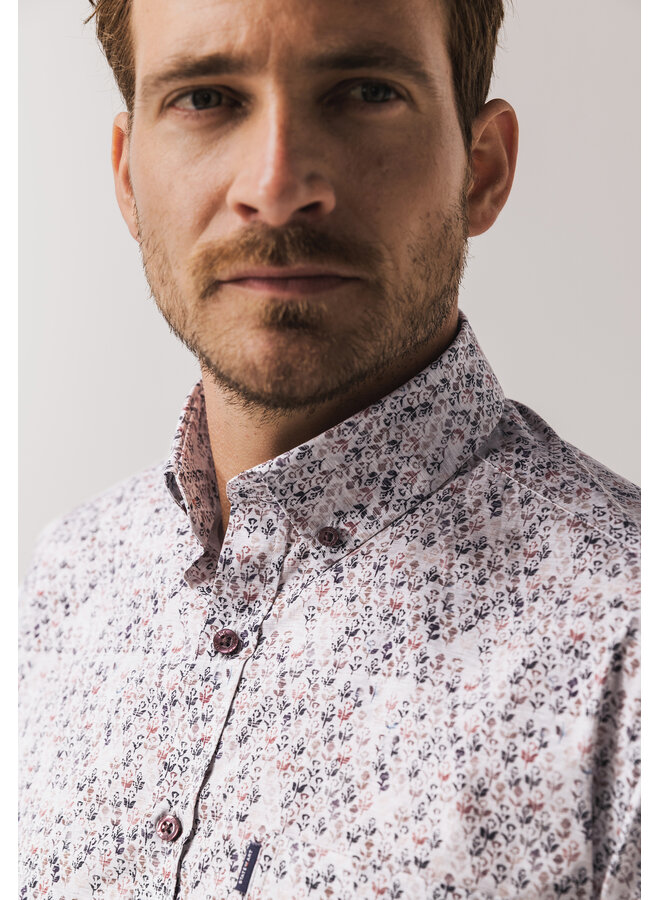 State of Art overhemd all-over print burgundy