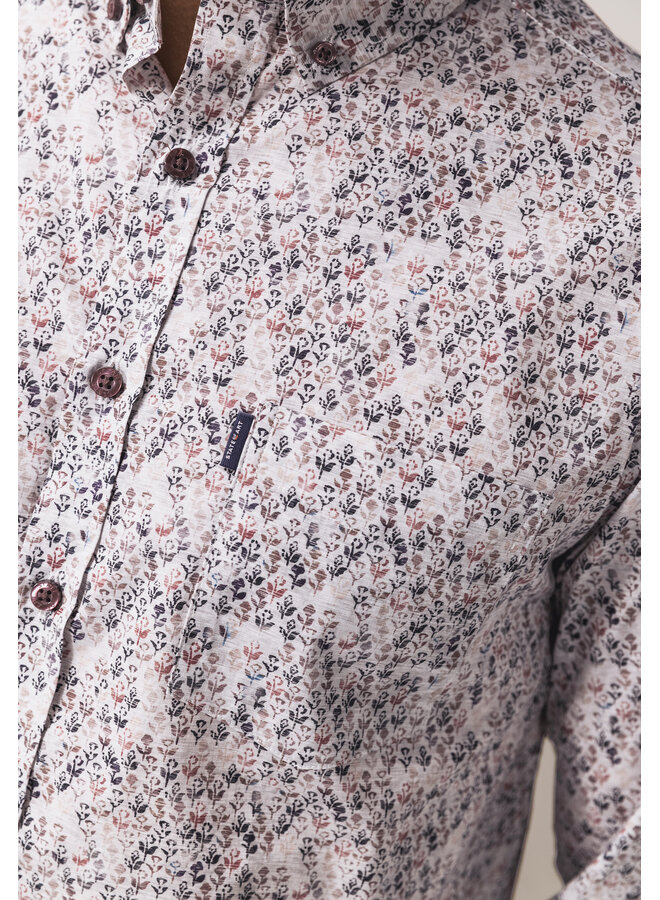 State of Art overhemd all-over print burgundy