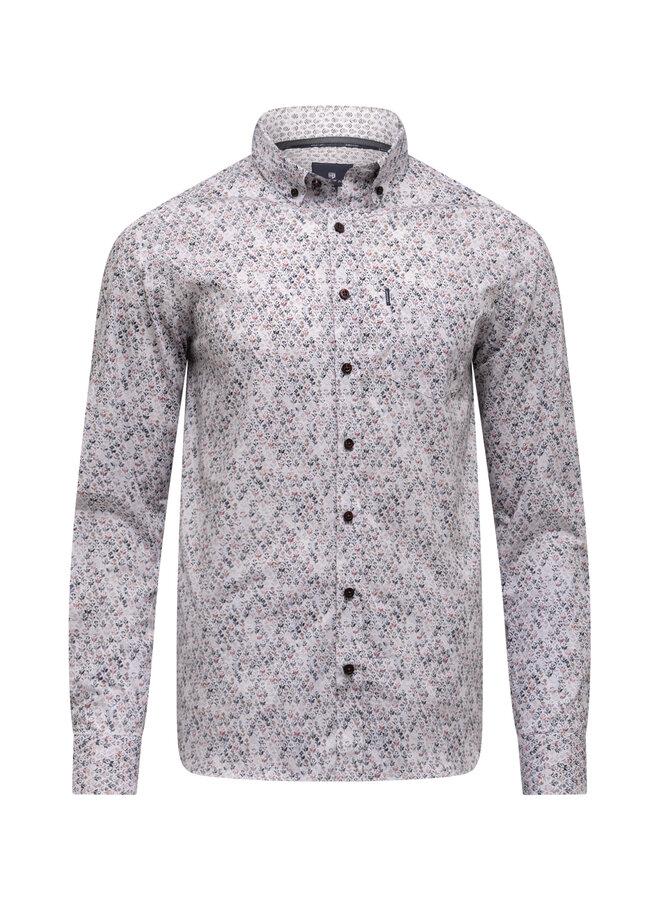 State of Art overhemd all-over print burgundy