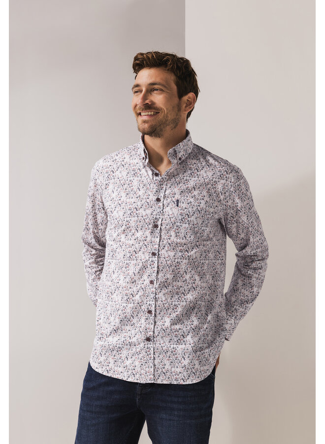 State of Art shirt met bloemenprint burgundy