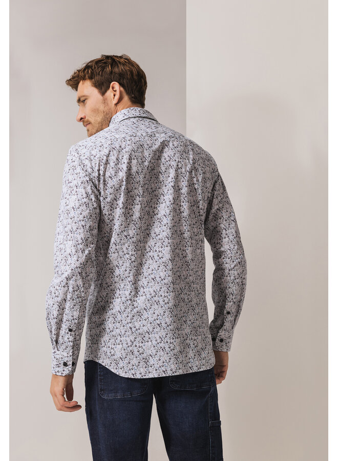 State of Art overhemd all-over print lichtblauw