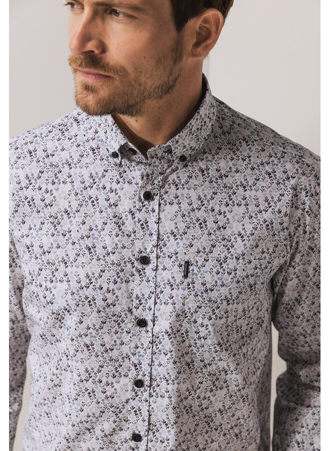 State of Art overhemd all-over print lichtblauw