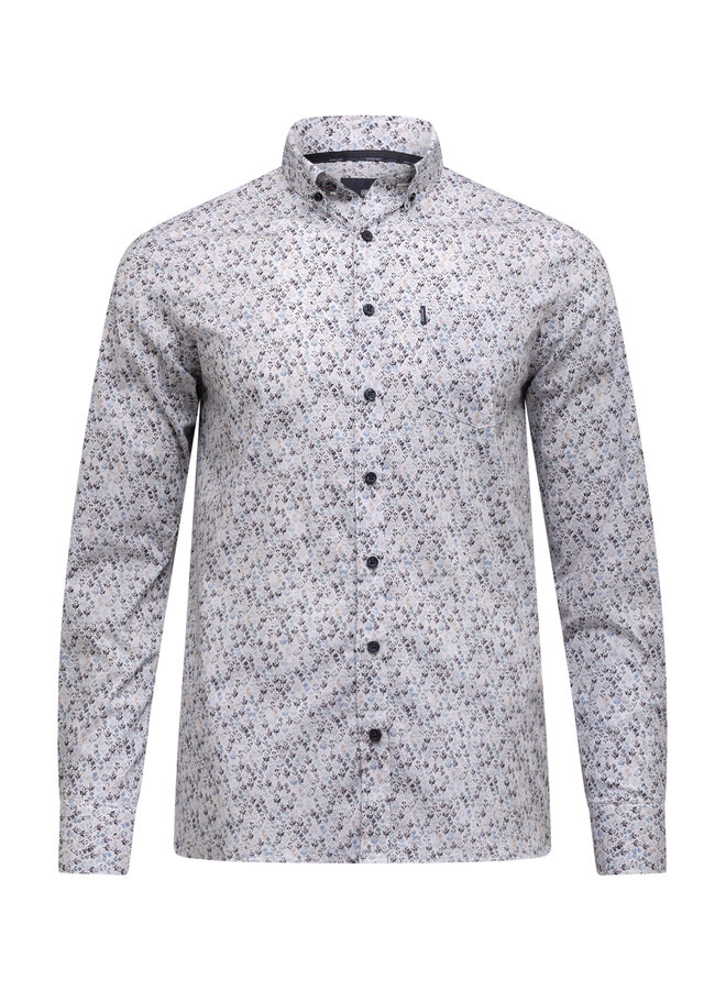 State of Art overhemd all-over print lichtblauw