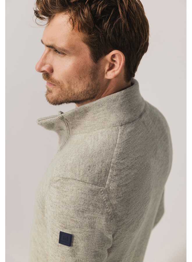 State of Art half zip pullover met knoop