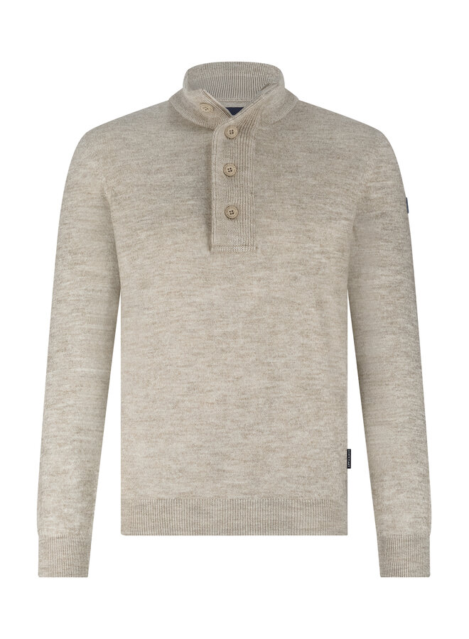 State of Art half zip pullover met knoop