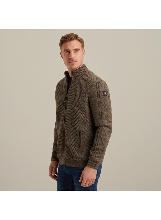 Vanguard wollen vest met rits bruin