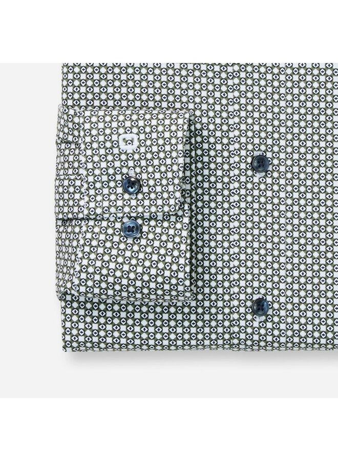 Olymp shirt 24/seven modern fit flex jersey print groen