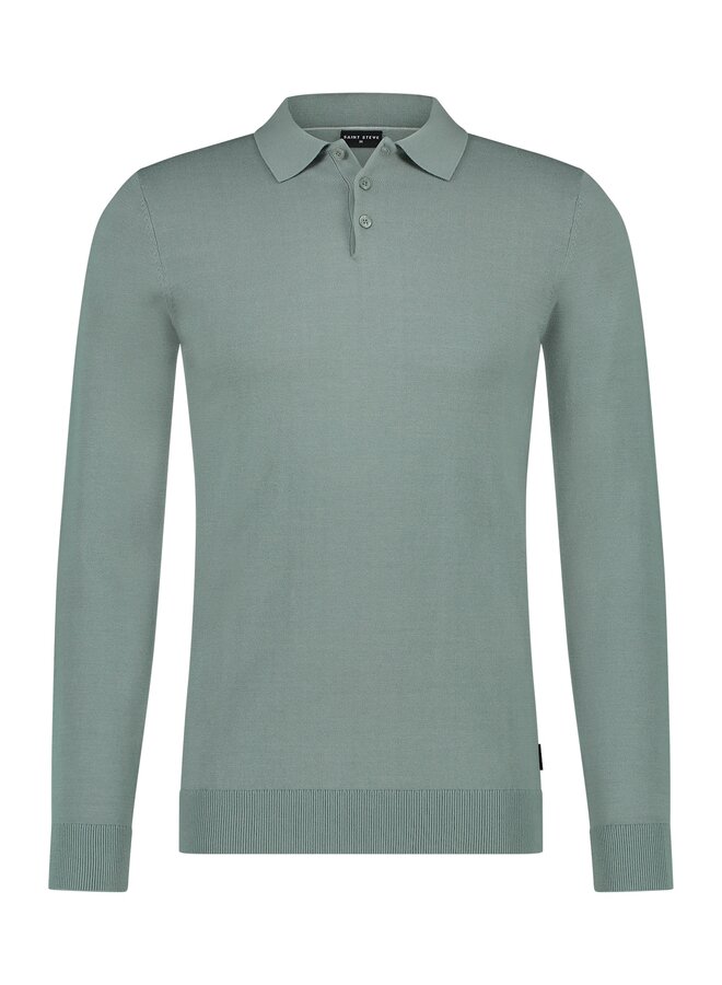 Saint Steve polo lange mouw Berend Silver Green