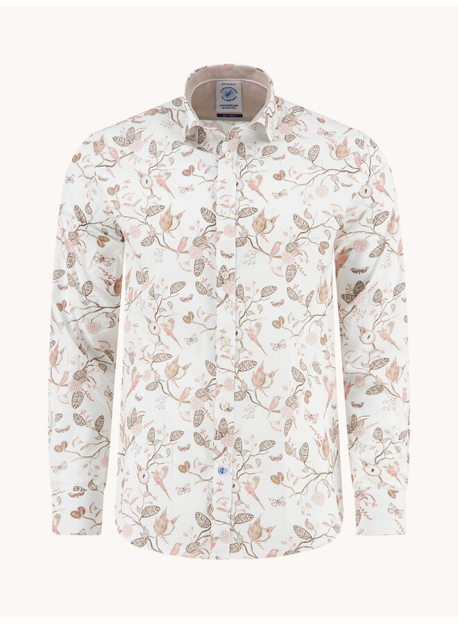 A Fish named Fred shirt birdy blooms beige