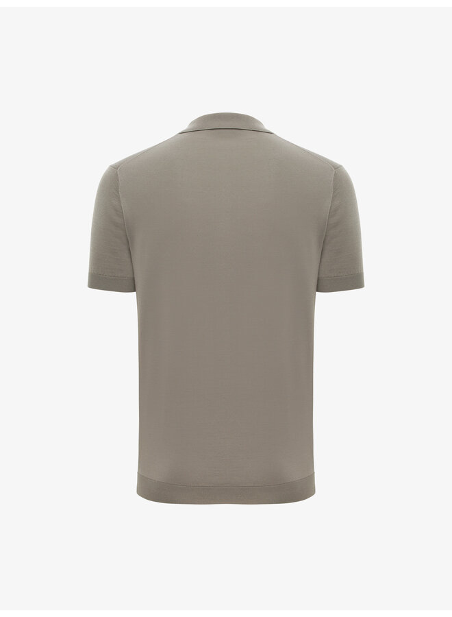Gentiluomo polo krote mouw open collar taupe