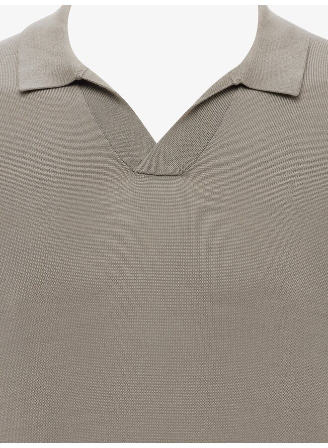 Gentiluomo polo krote mouw open collar taupe
