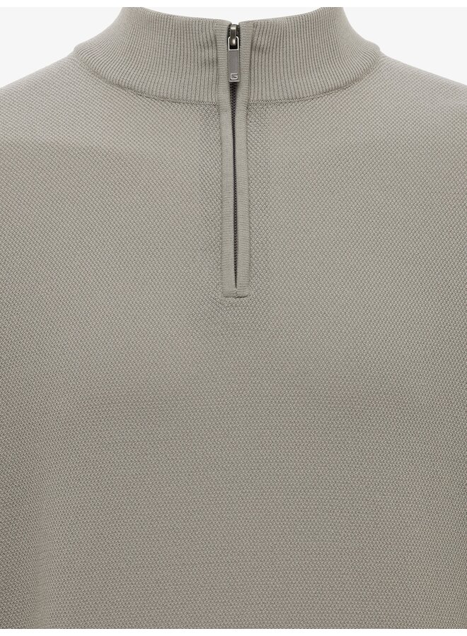 Gentiluomo quarterzip pullover structure taupe