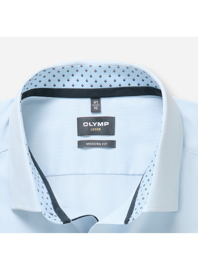 Olymp overhemd Luxor Modern fit streep licht blauw