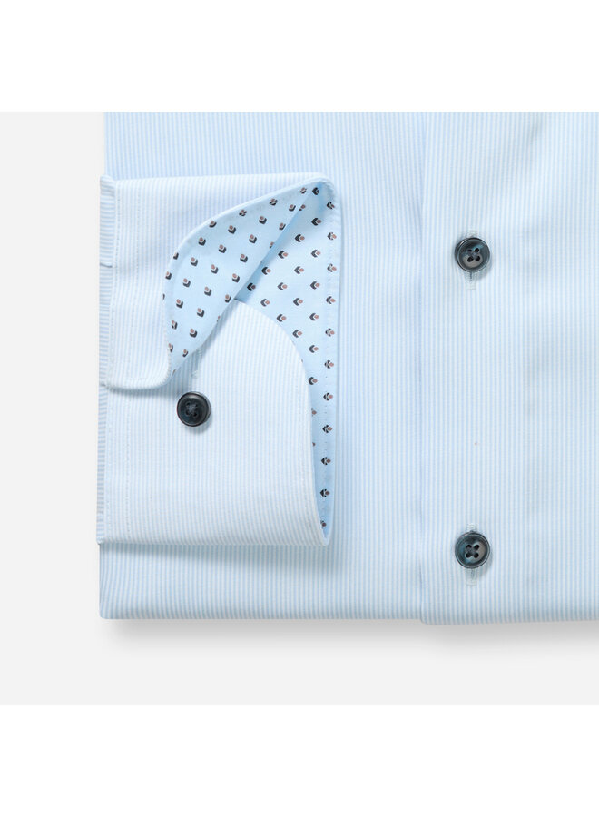 Olymp overhemd Luxor Modern fit streep licht blauw