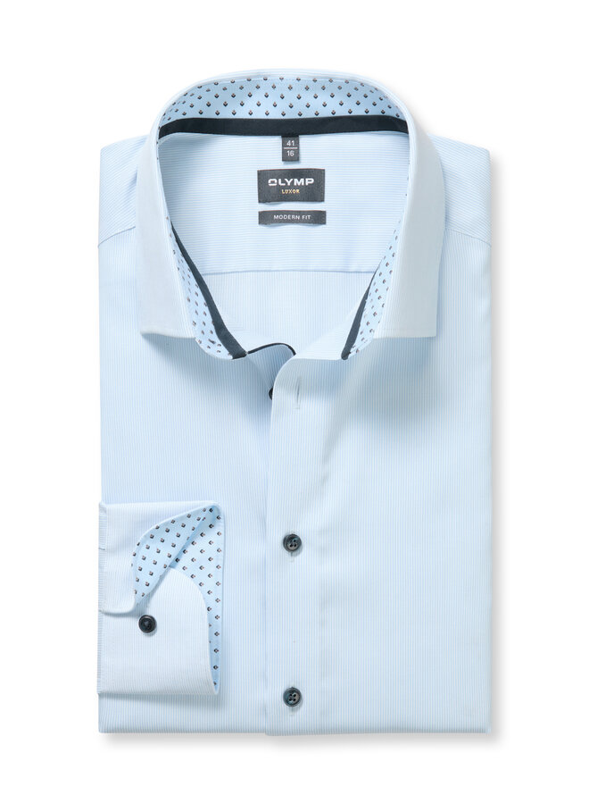 Olymp overhemd Luxor Modern fit streep licht blauw