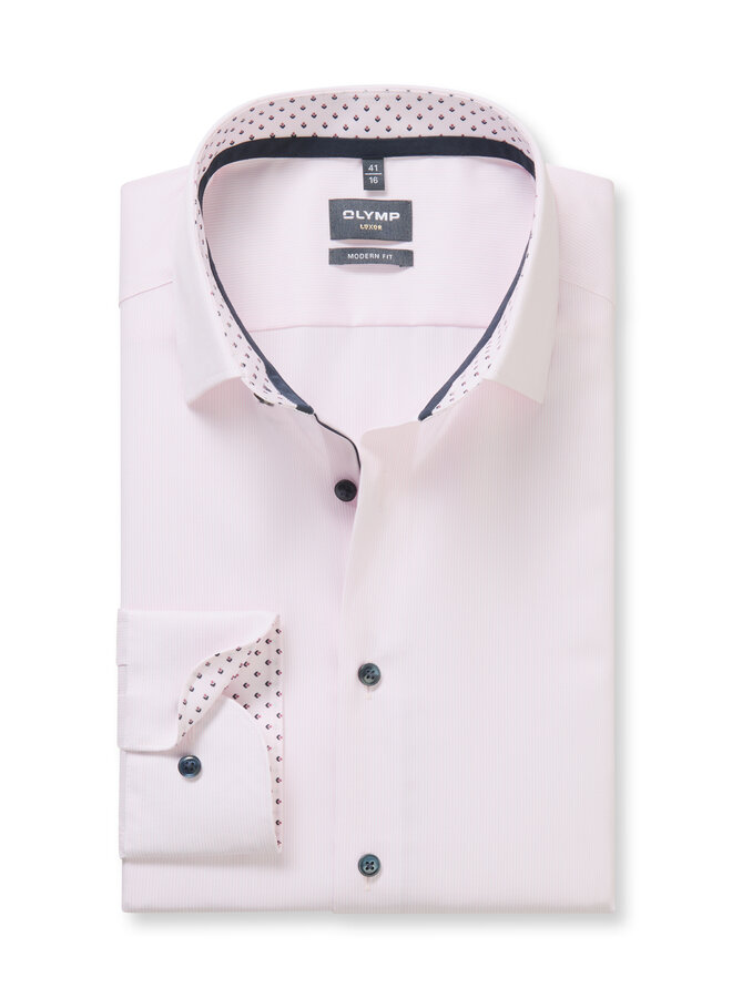Olymp modern fit shirt Luxor streep roze