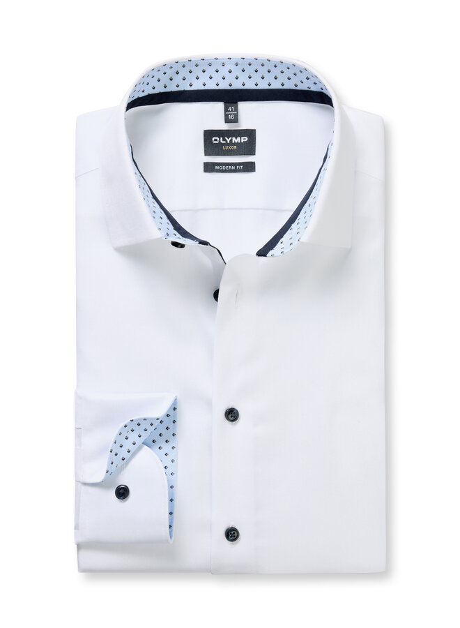 Olymp Modern fit shirt Luxor uni wit