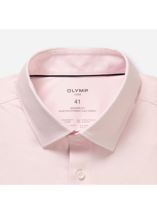 Olymp shirt 24/seven modern fit flex jersey roze