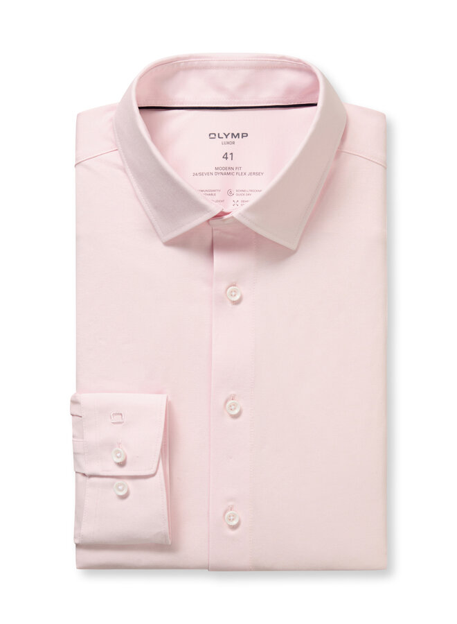 Olymp shirt 24/seven modern fit flex jersey roze