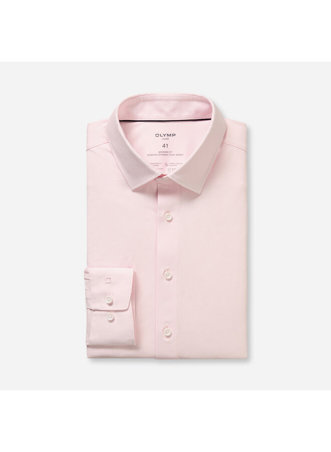 Olymp shirt 24/seven modern fit flex jersey roze