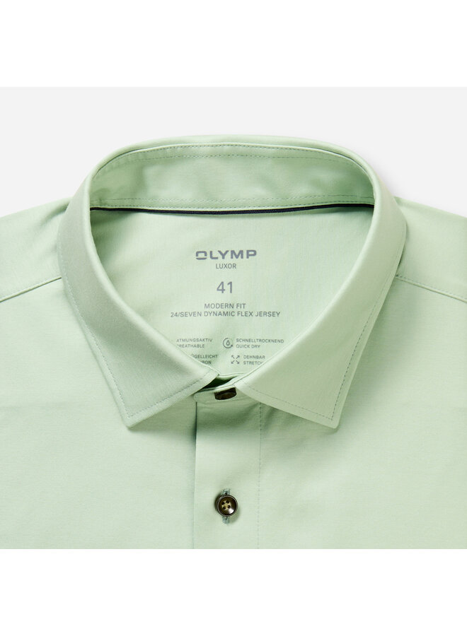 Olymp shirt 24/seven modern fit flex jersey uni groen