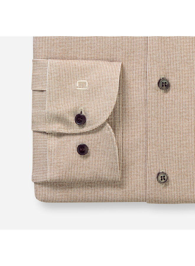 Olymp shirt level 5 Dynamic flex jersey print beige