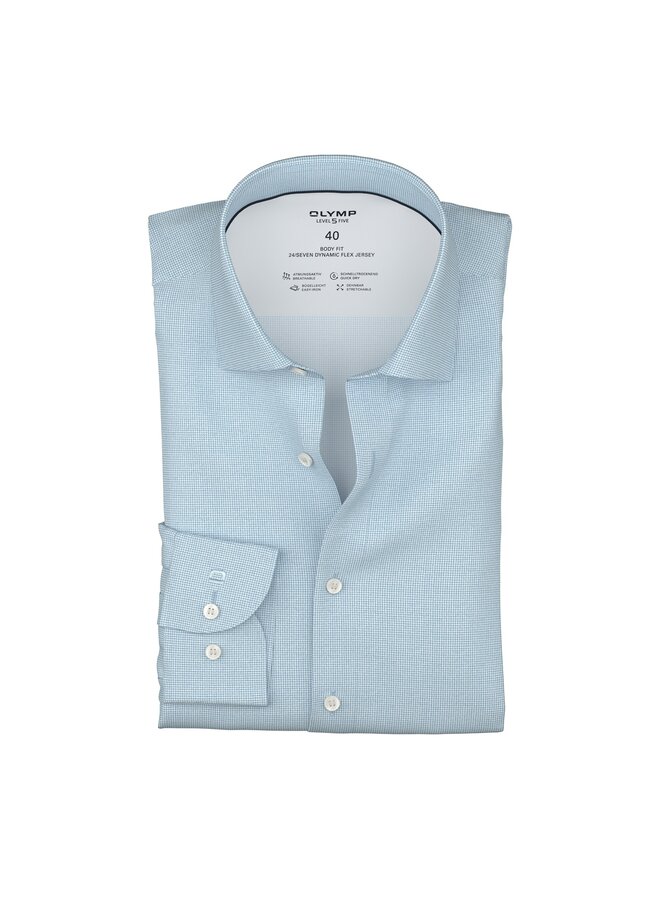 Olymp Level 5 dynamic flex jersey overhemd structure blue