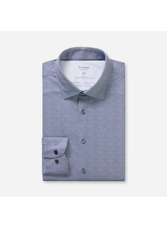 Olymp Level 5 dynamic flex jersey overhemd structure navy