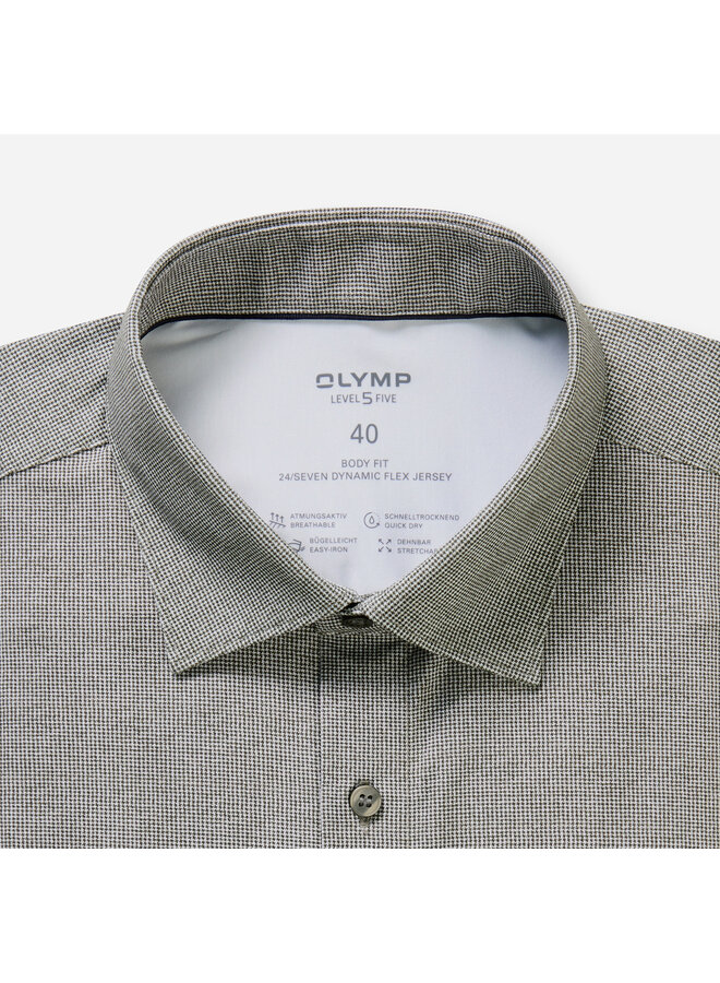 Olymp shirt level 5 Dynamic flex jersey print groen