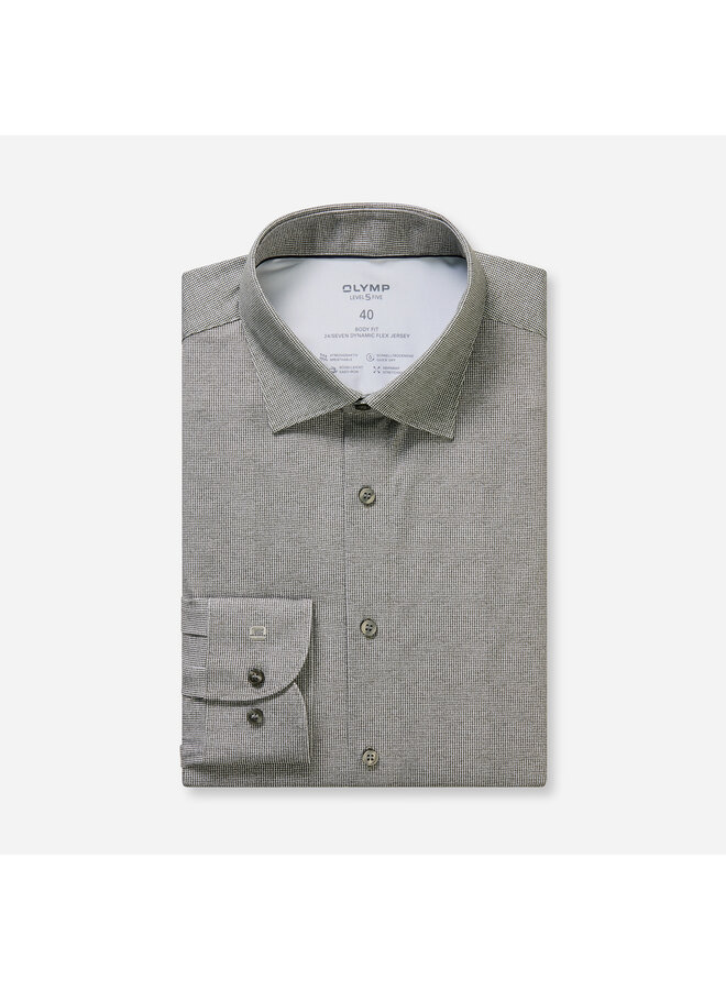 Olymp shirt level 5 Dynamic flex jersey print groen