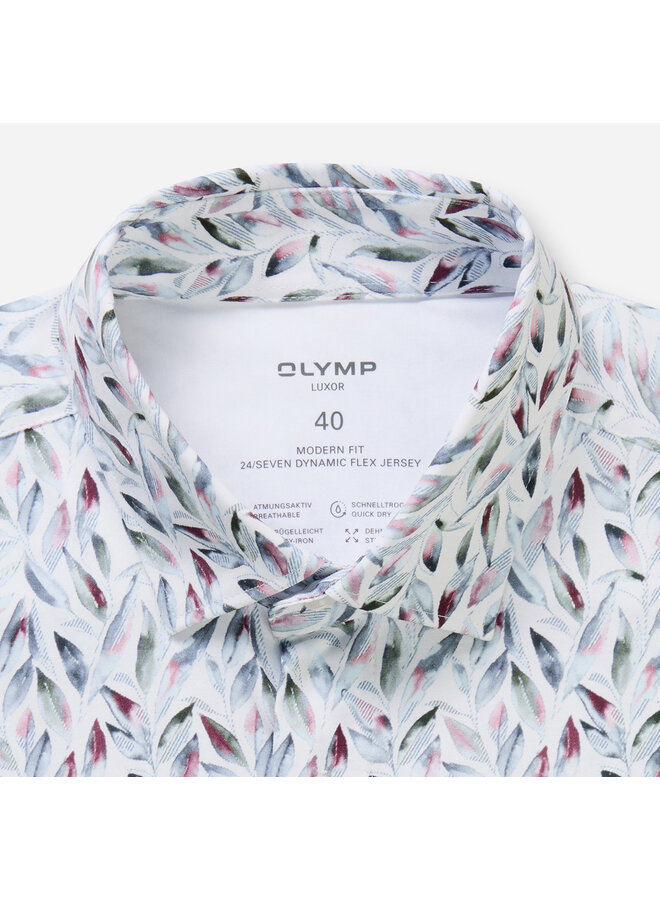 Olymp shirt 24/seven modern fit flex jersey bloemprint