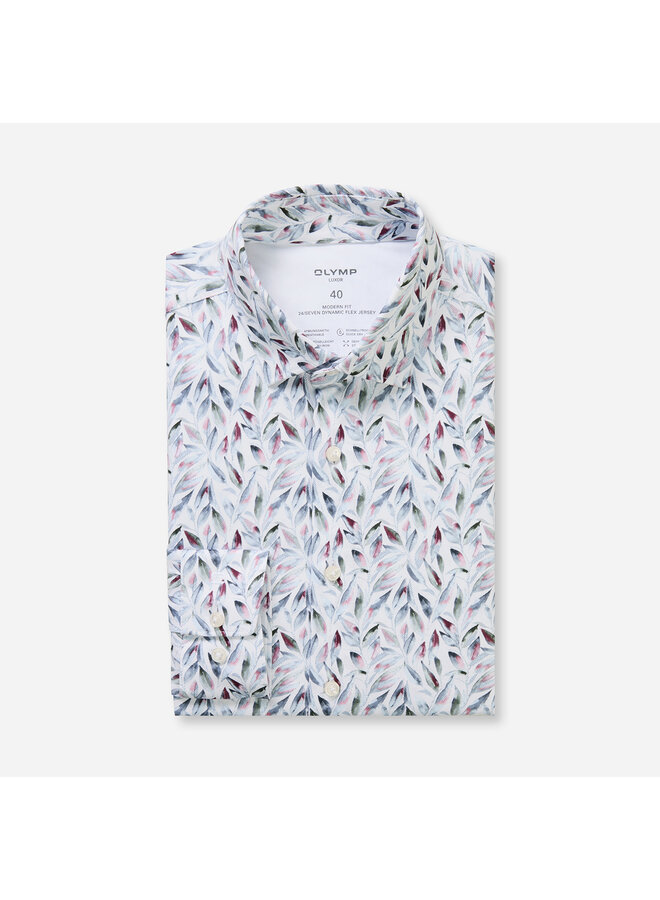 Olymp shirt 24/seven modern fit flex jersey bloemprint