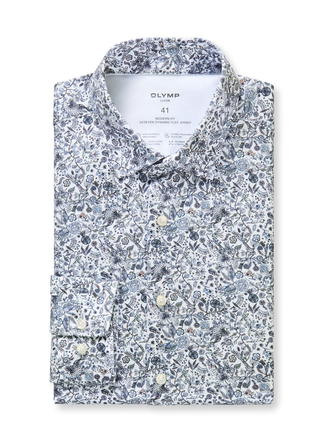 Olymp shirt 24/seven modern fit flex jersey print