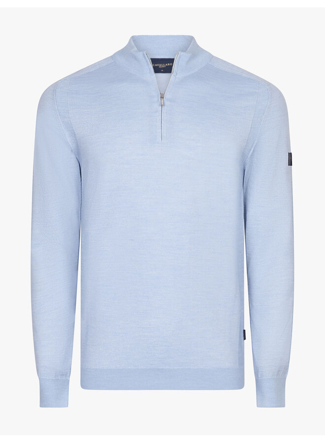 Cavallaro Napoli Palio half zip pullover light blue