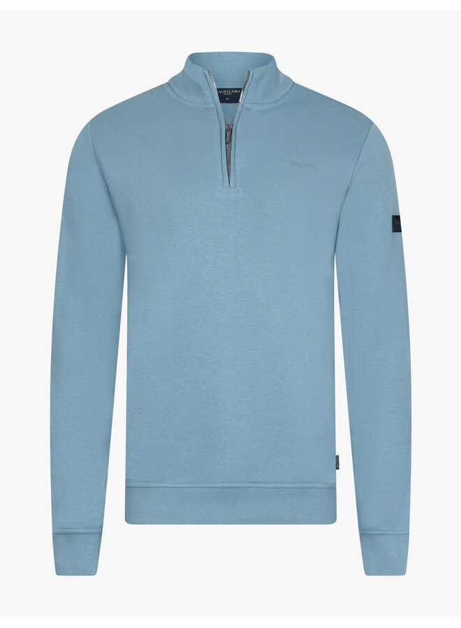 Cavallaro Diagono half zip sweater light blue