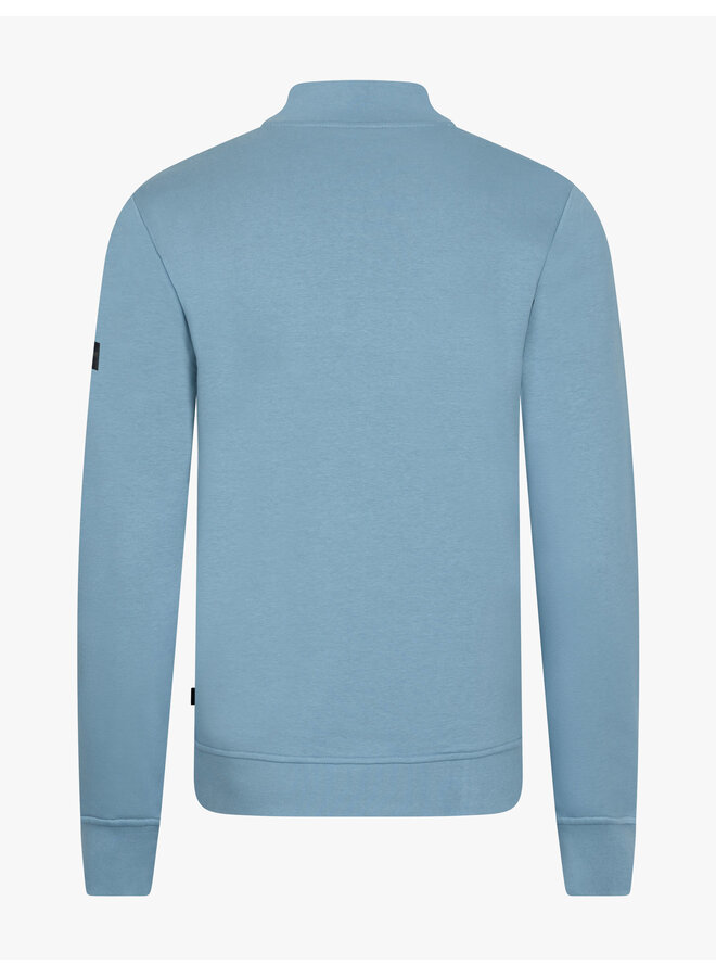Cavallaro Napoli Diagono half zip sweater light blue