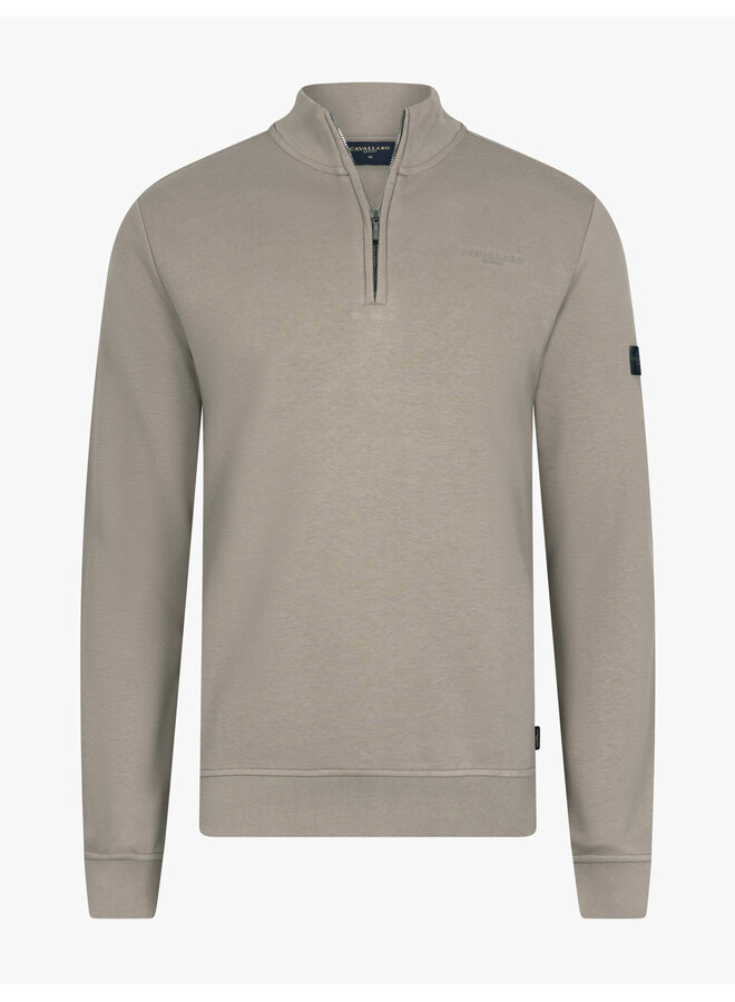 Cavallaro Napoli Diagono half zip sweater taupe
