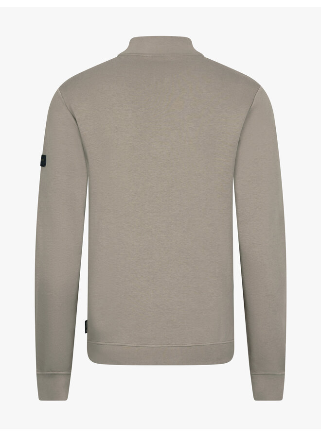 Cavallaro Napoli Diagono half zip sweater taupe